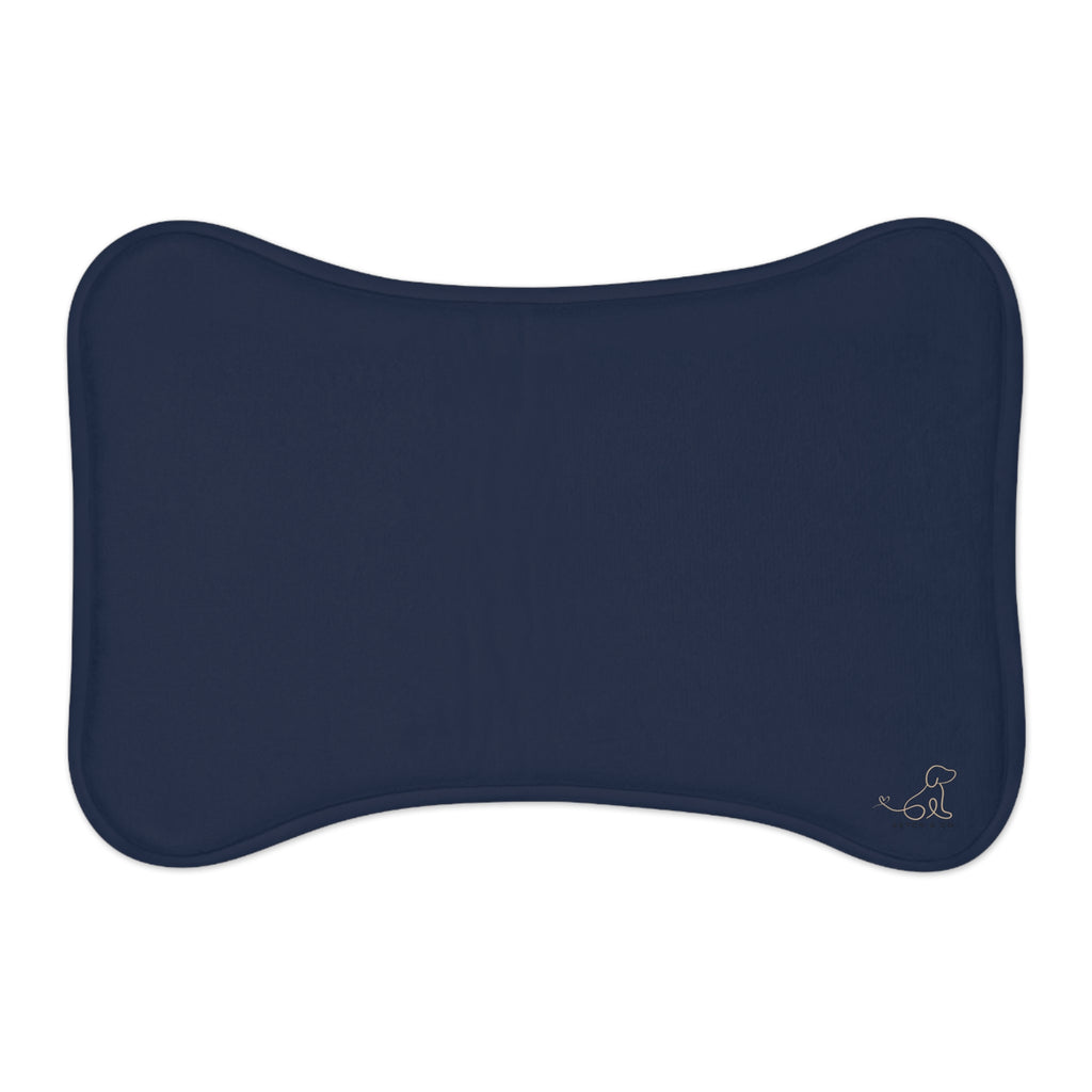 Navy Blue Bone Pet Feeding Mat