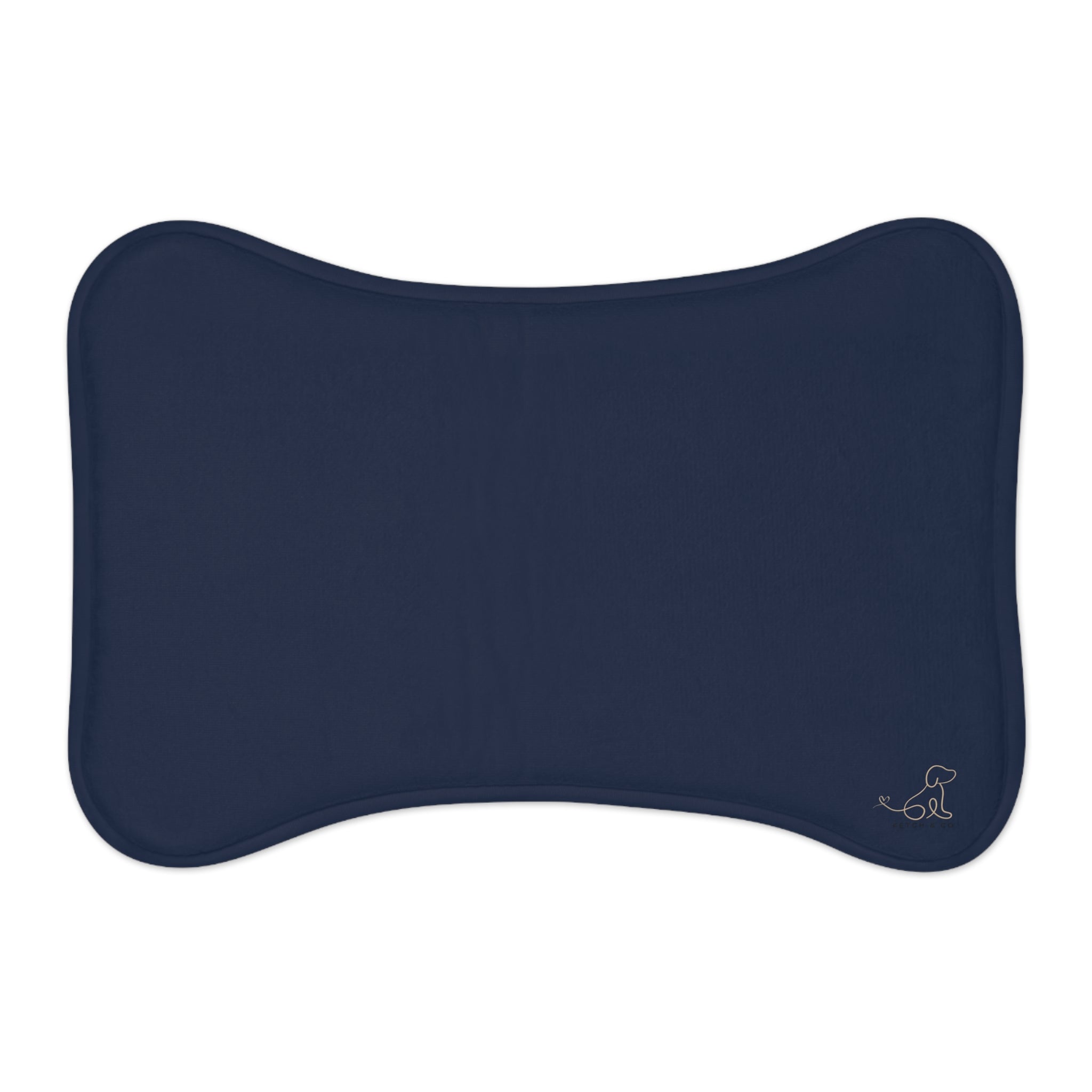 Navy Blue Bone Pet Feeding Mat