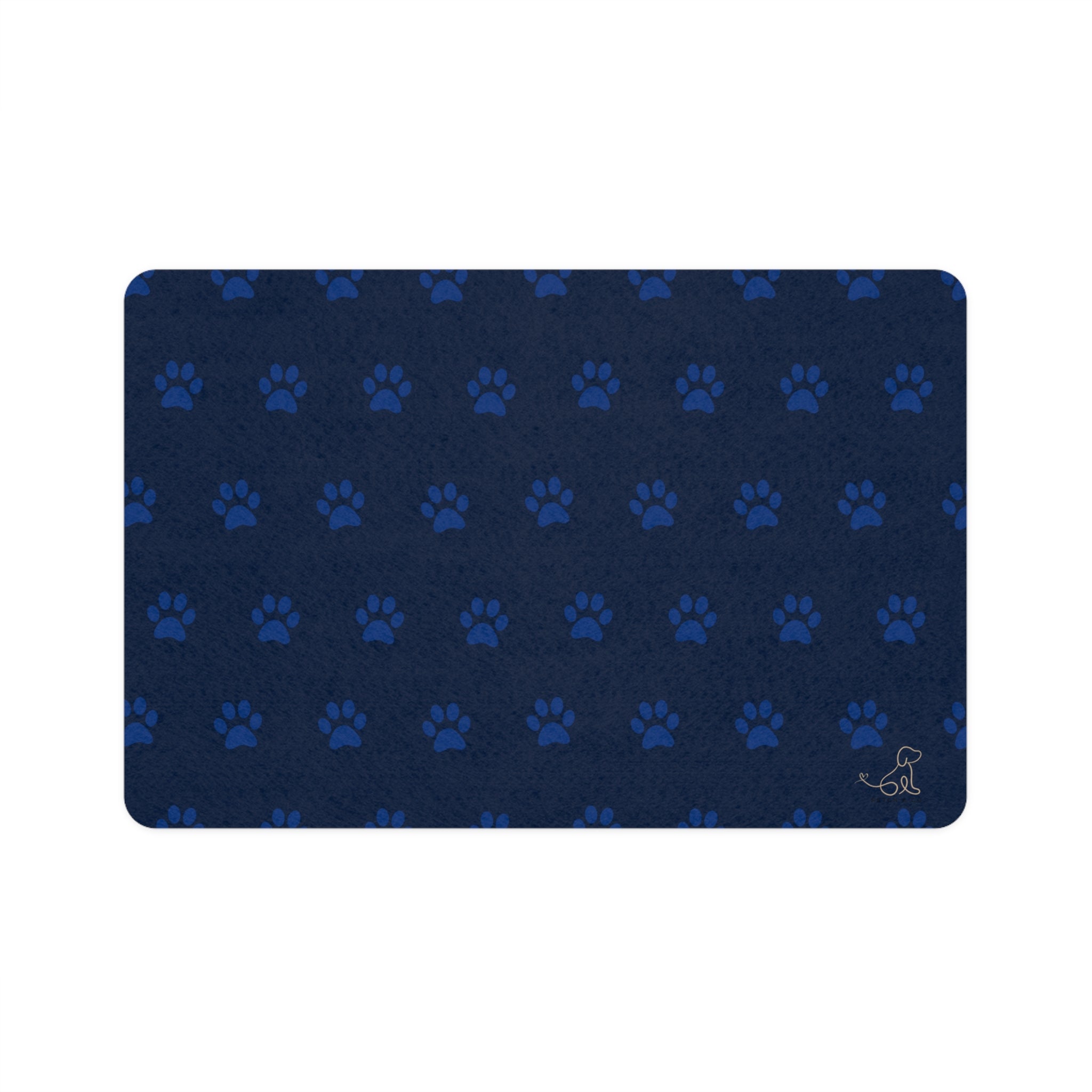 Blue PawPrint Dog Bowl Mat