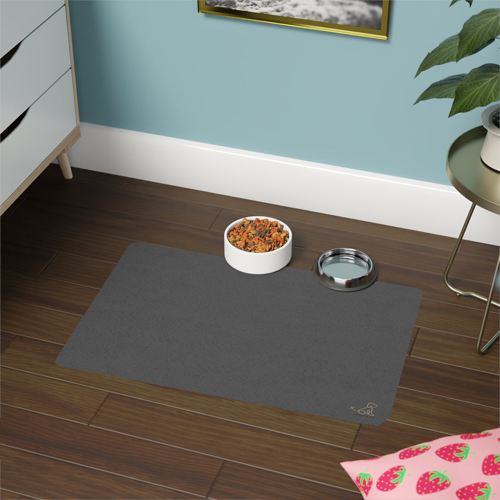 Gray Dog Bowl Mat