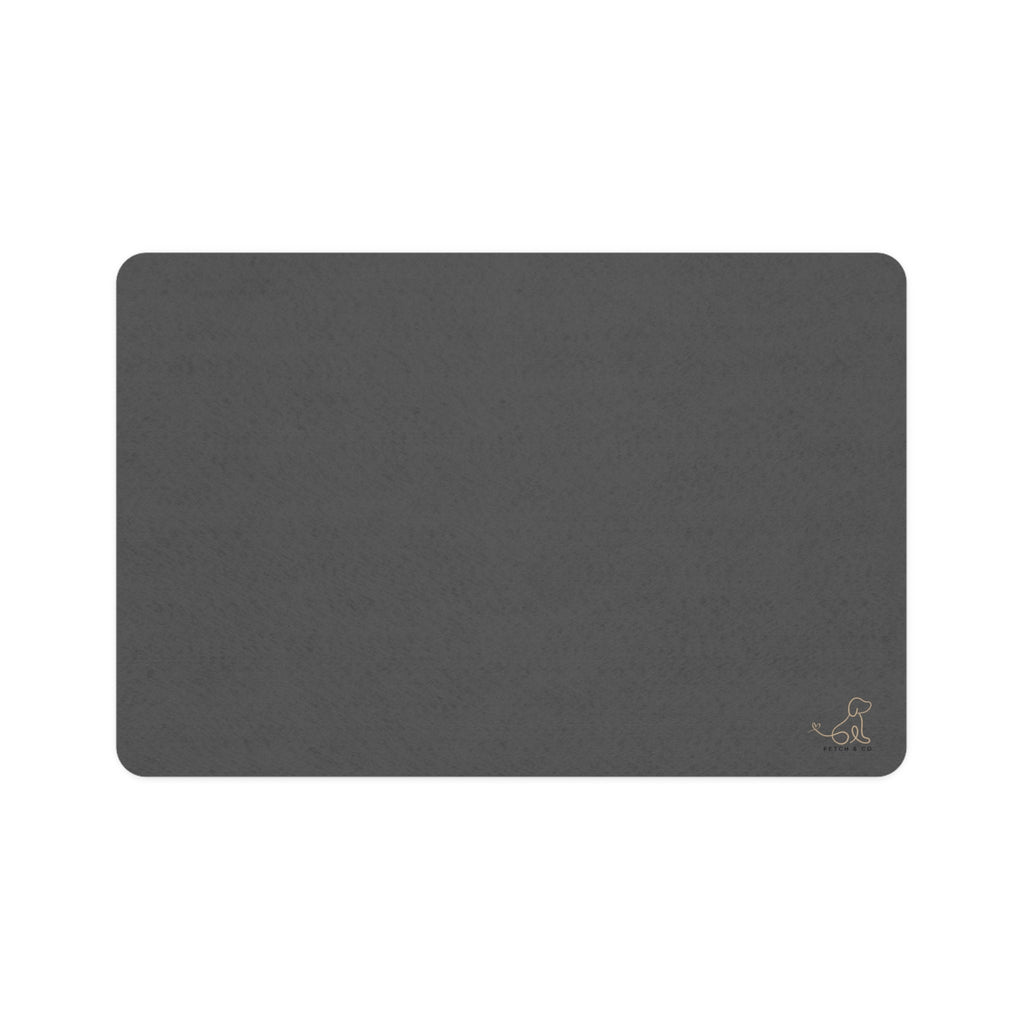 Gray Dog Bowl Mat