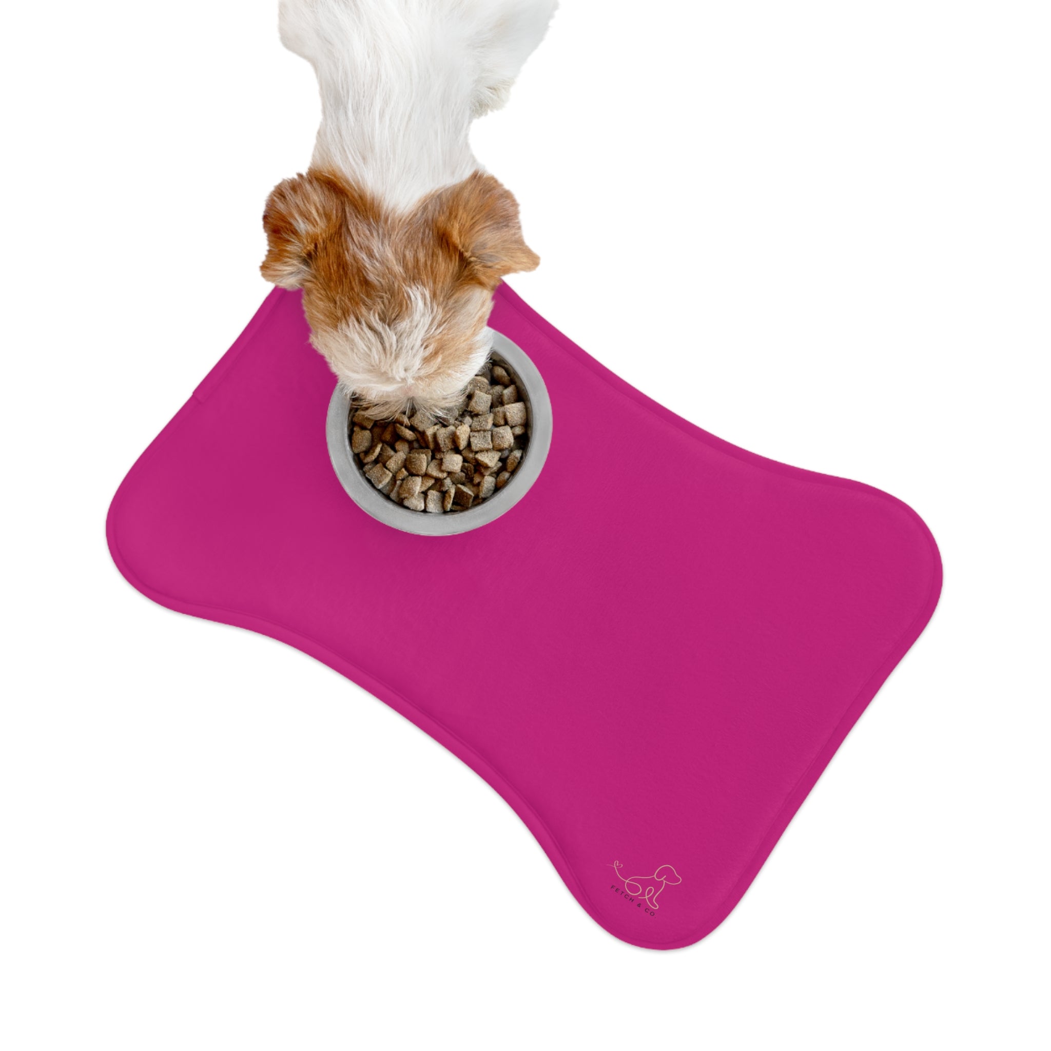 Pink Bone Pet Feeding Mat