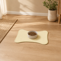 Yellow Bone-Shaped Pet Feeding Mat