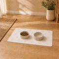 Pink and Cream Paw-Print Pet Feeding Mat