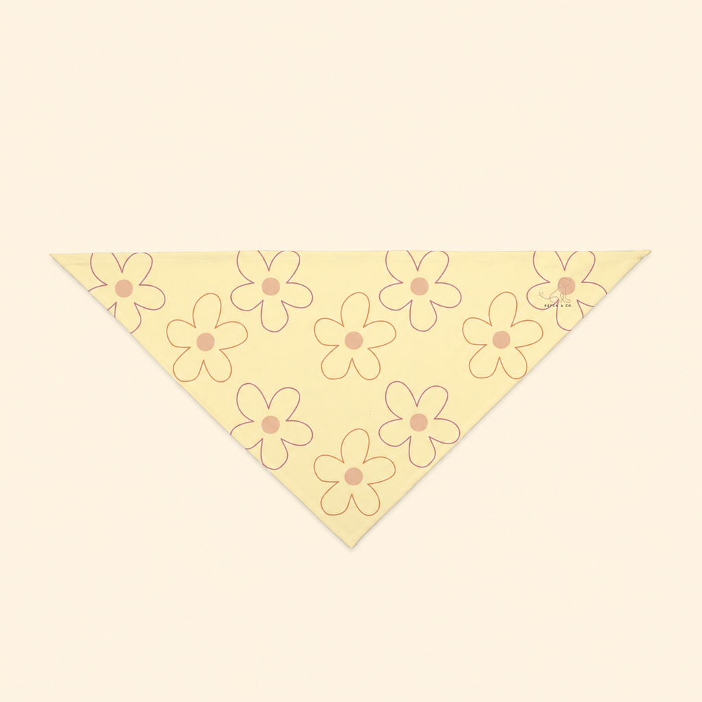 Yellow Floral Pet Bandana