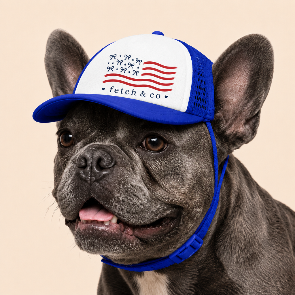 Red, White & Woof Trucker Hat — Patriotic Foam Dog Cap