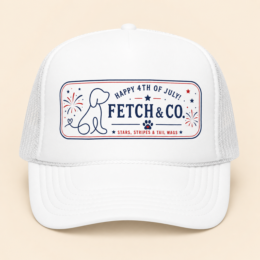 4th of July Trucker Hat — Patriotic Red, White & Blue Foam Cap