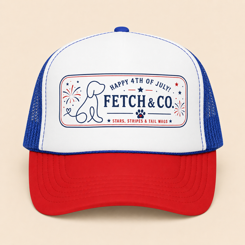 4th of July Trucker Hat — Patriotic Red, White & Blue Foam Cap