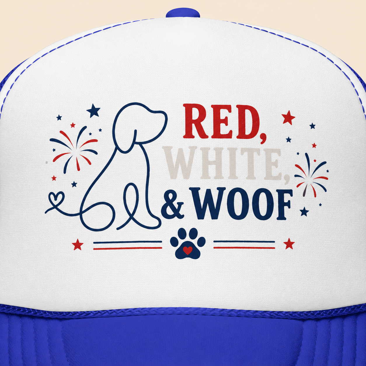 4th of July Trucker Hat — Patriotic Red, White & Blue Foam Cap