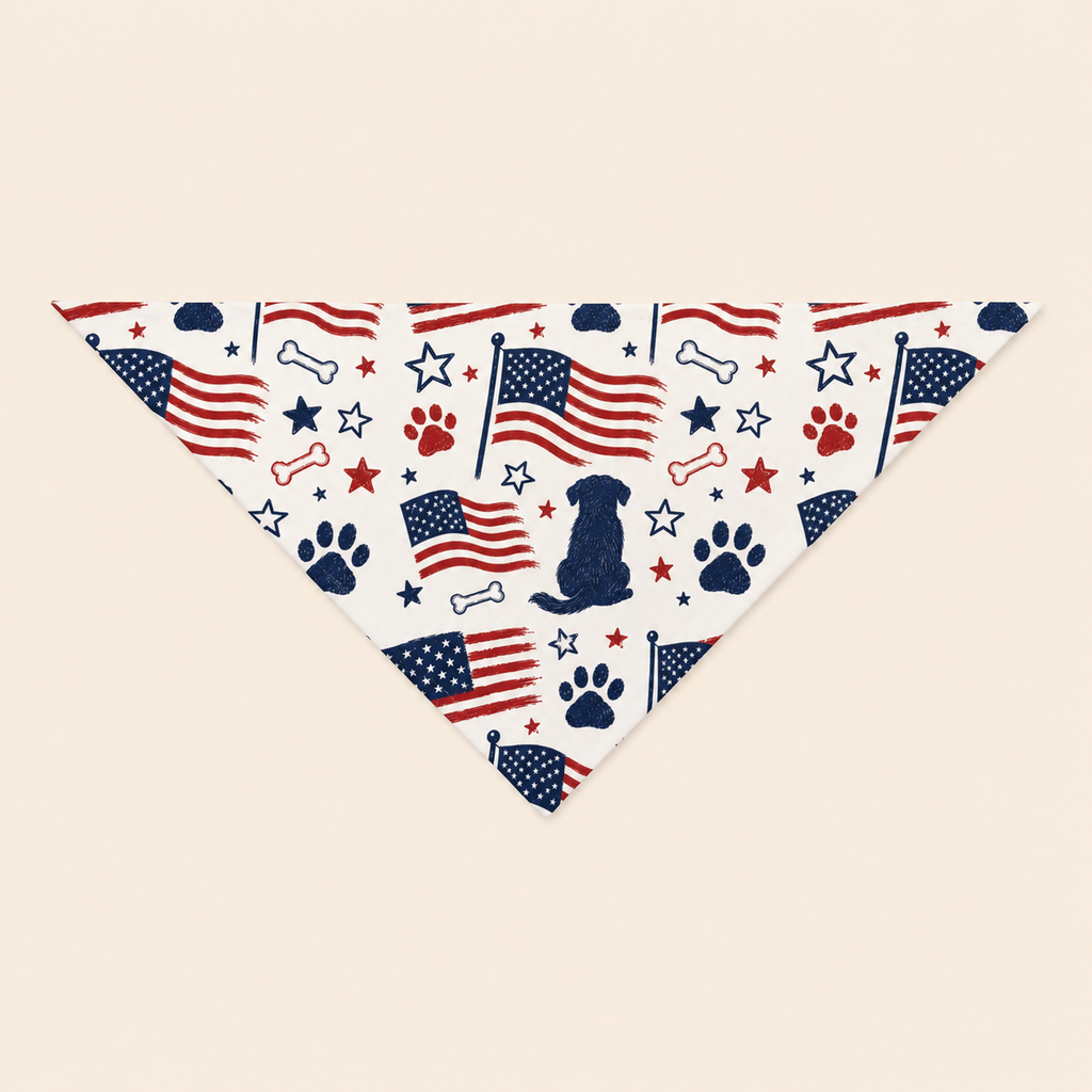 Red, White & Woof Dog Bandana — Patriotic 4th of July Pet Bandana