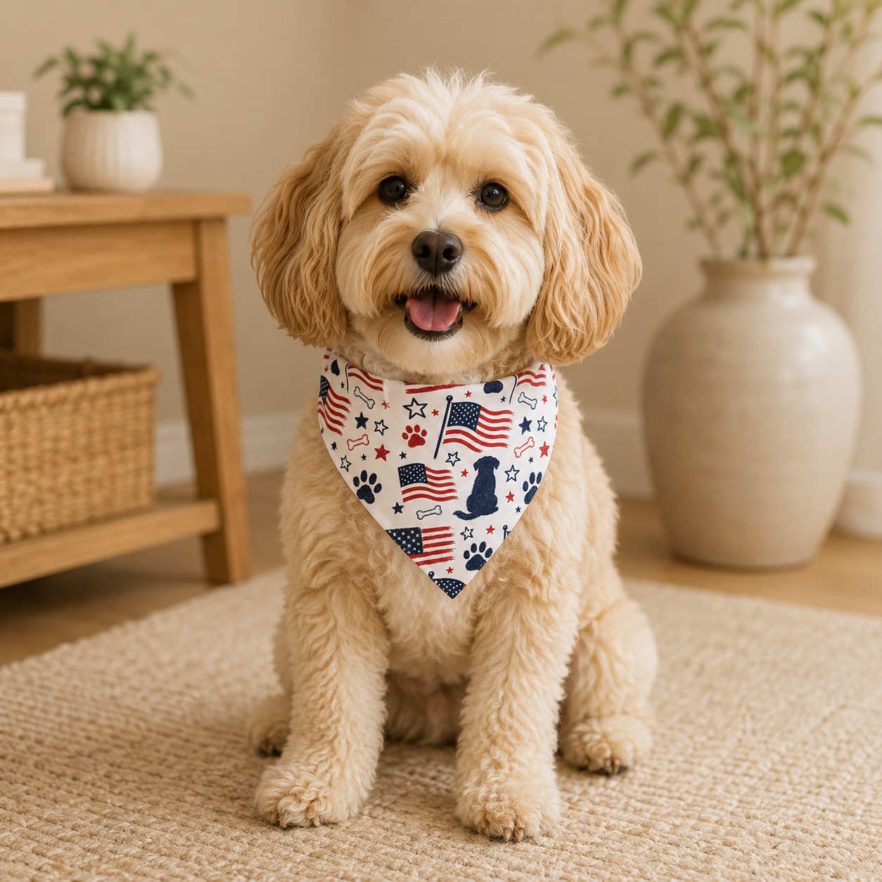 Red, White & Woof Dog Bandana — Patriotic 4th of July Pet Bandana