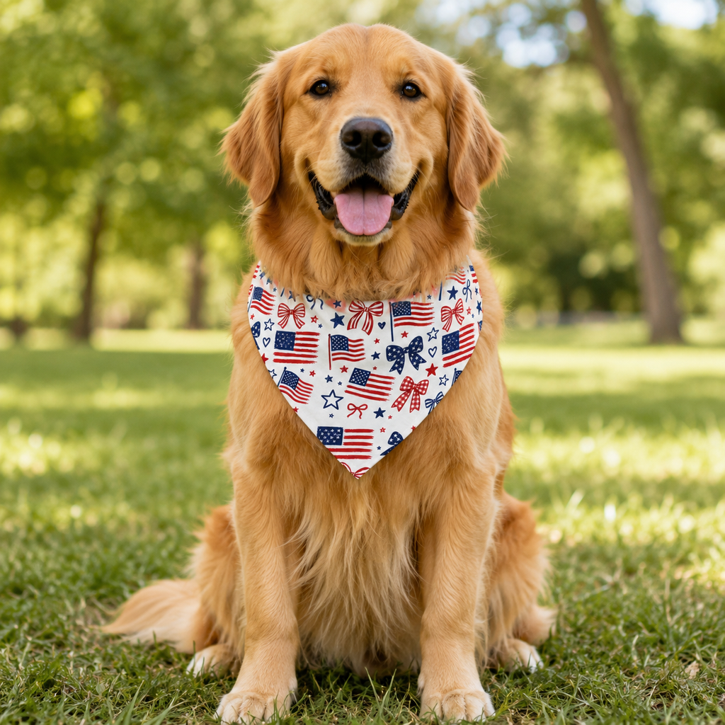 Red, White & Woof Dog Bandana — Patriotic 4th of July Pet Bandana