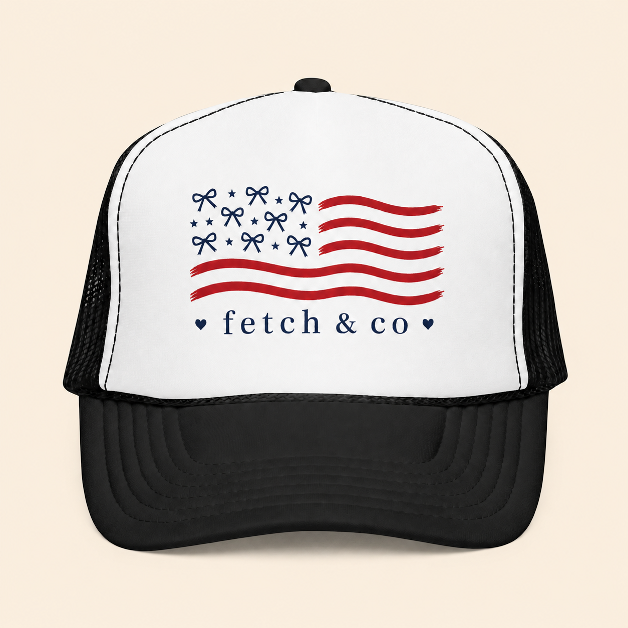 4th of July Trucker Hat — Patriotic Red, White & Blue Foam Cap