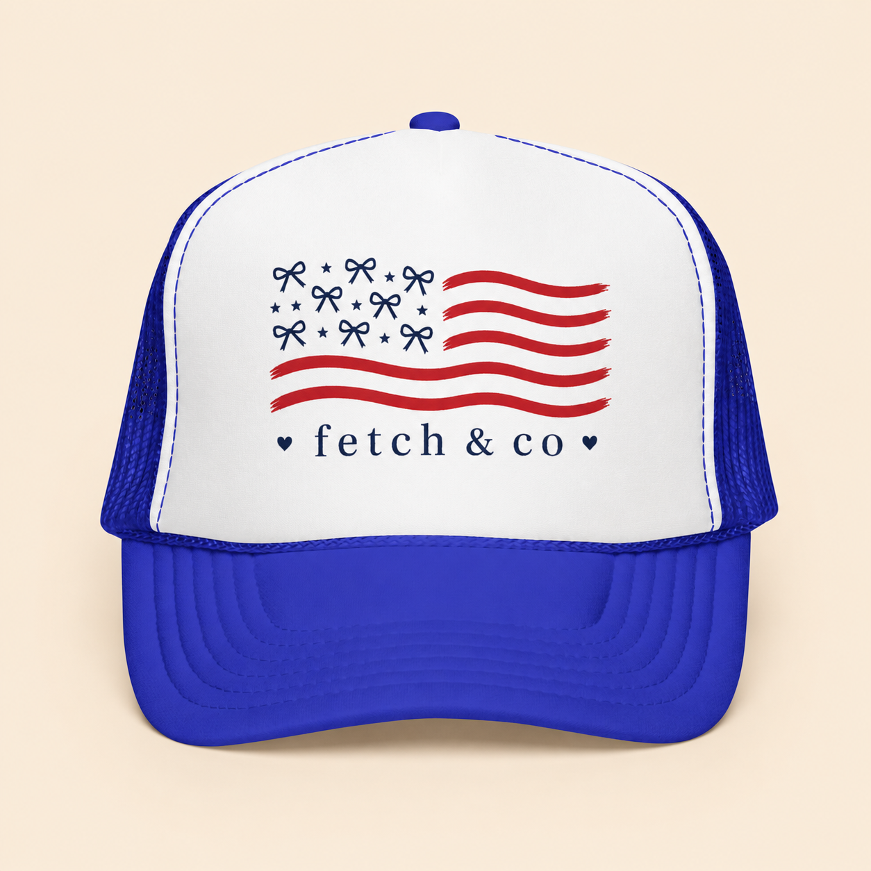 4th of July Trucker Hat — Patriotic Red, White & Blue Foam Cap