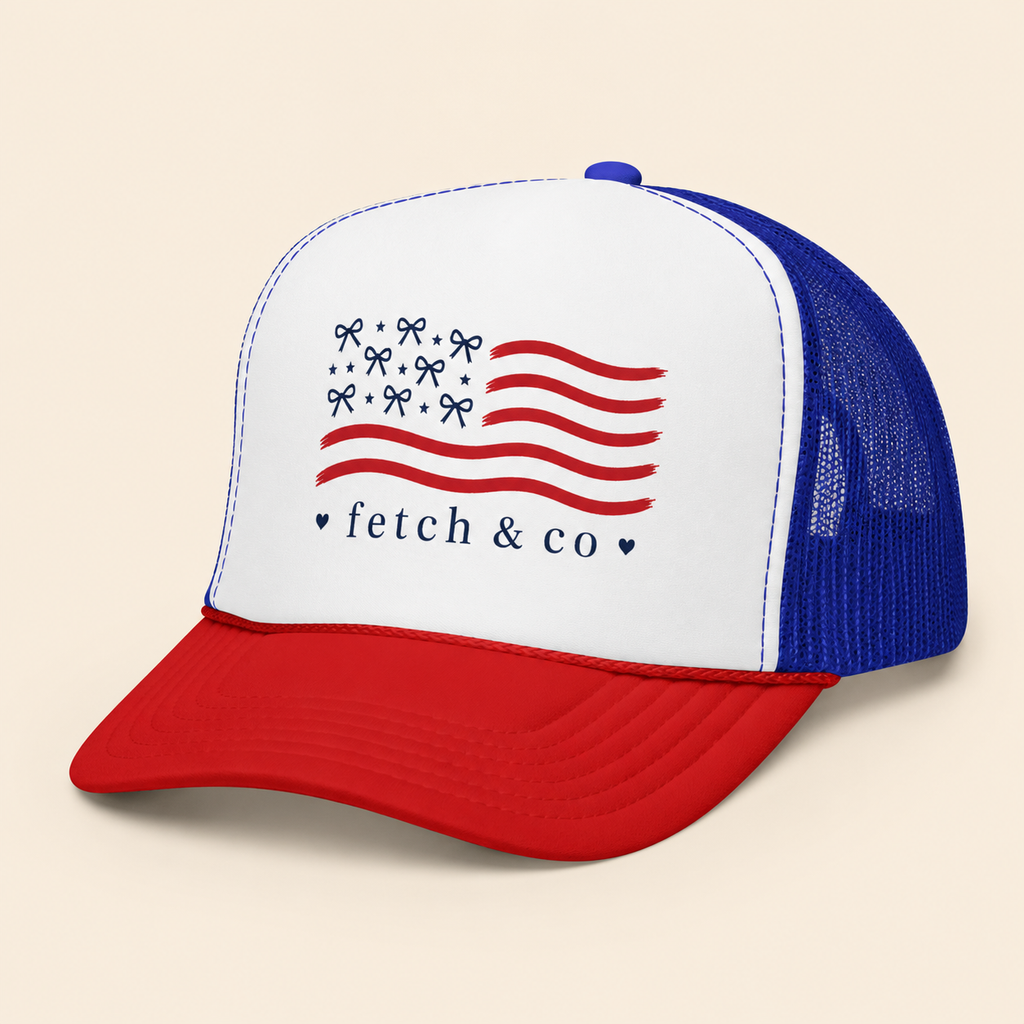 4th of July Trucker Hat — Patriotic Red, White & Blue Foam Cap