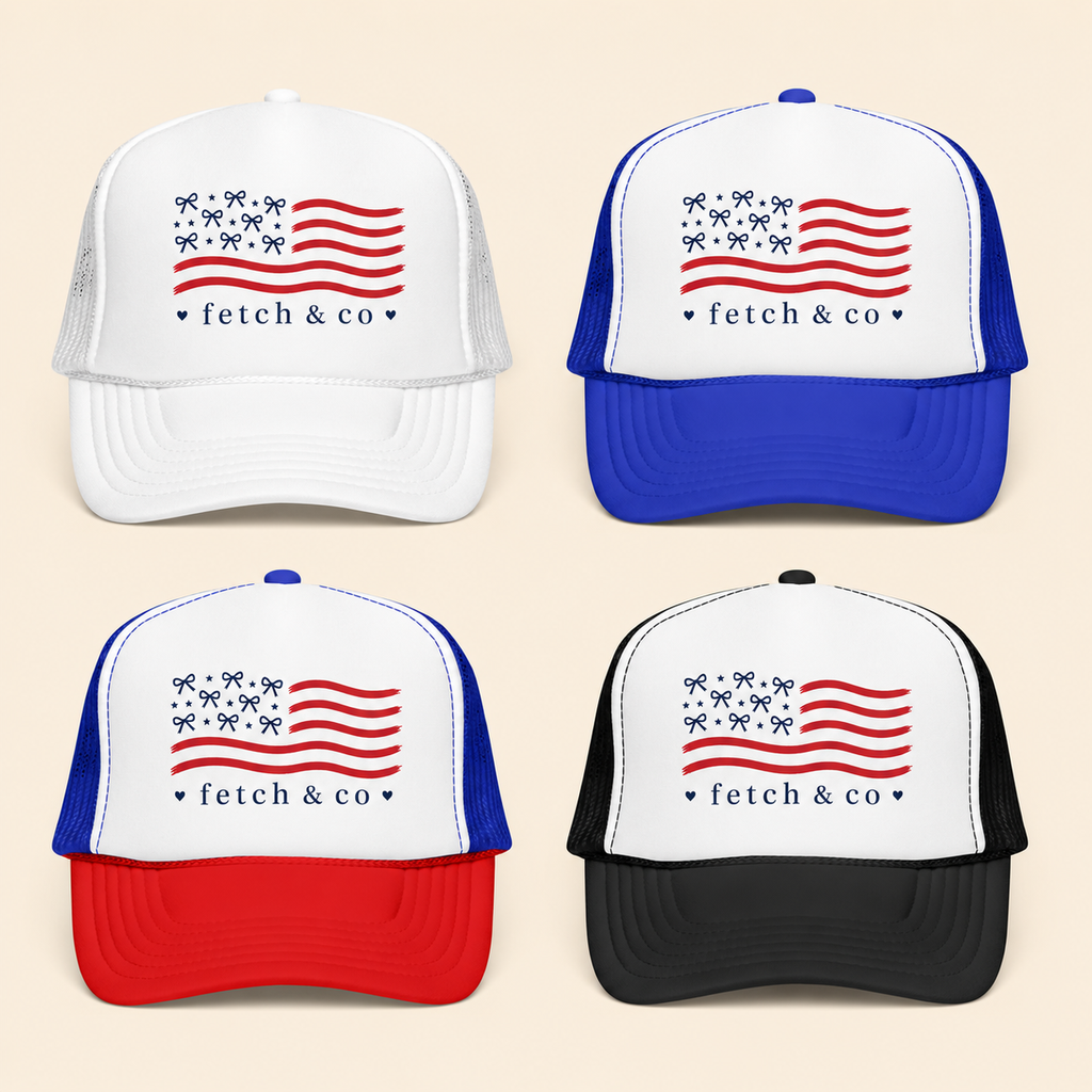 4th of July Trucker Hat — Patriotic Red, White & Blue Foam Cap