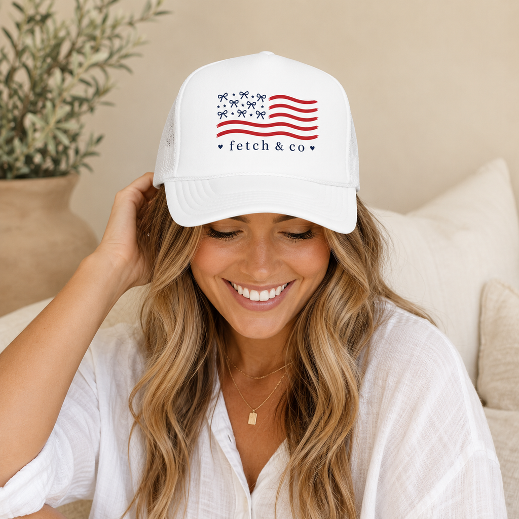 4th of July Trucker Hat — Patriotic Red, White & Blue Foam Cap