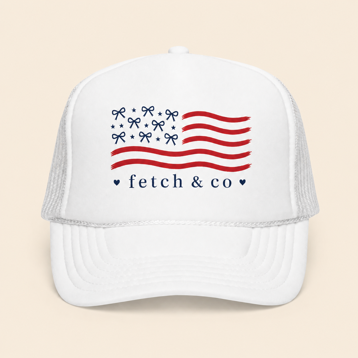 4th of July Trucker Hat — Patriotic Red, White & Blue Foam Cap