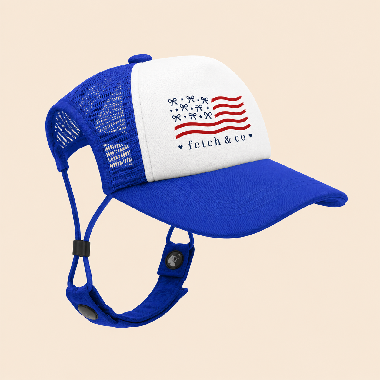 Red, White & Woof Trucker Hat — Patriotic Foam Dog Cap