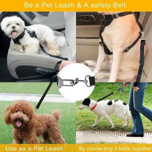 2Pcs Pet Dog Seat Belt Leash Adjustable Pet Dog Cat Safety Leads