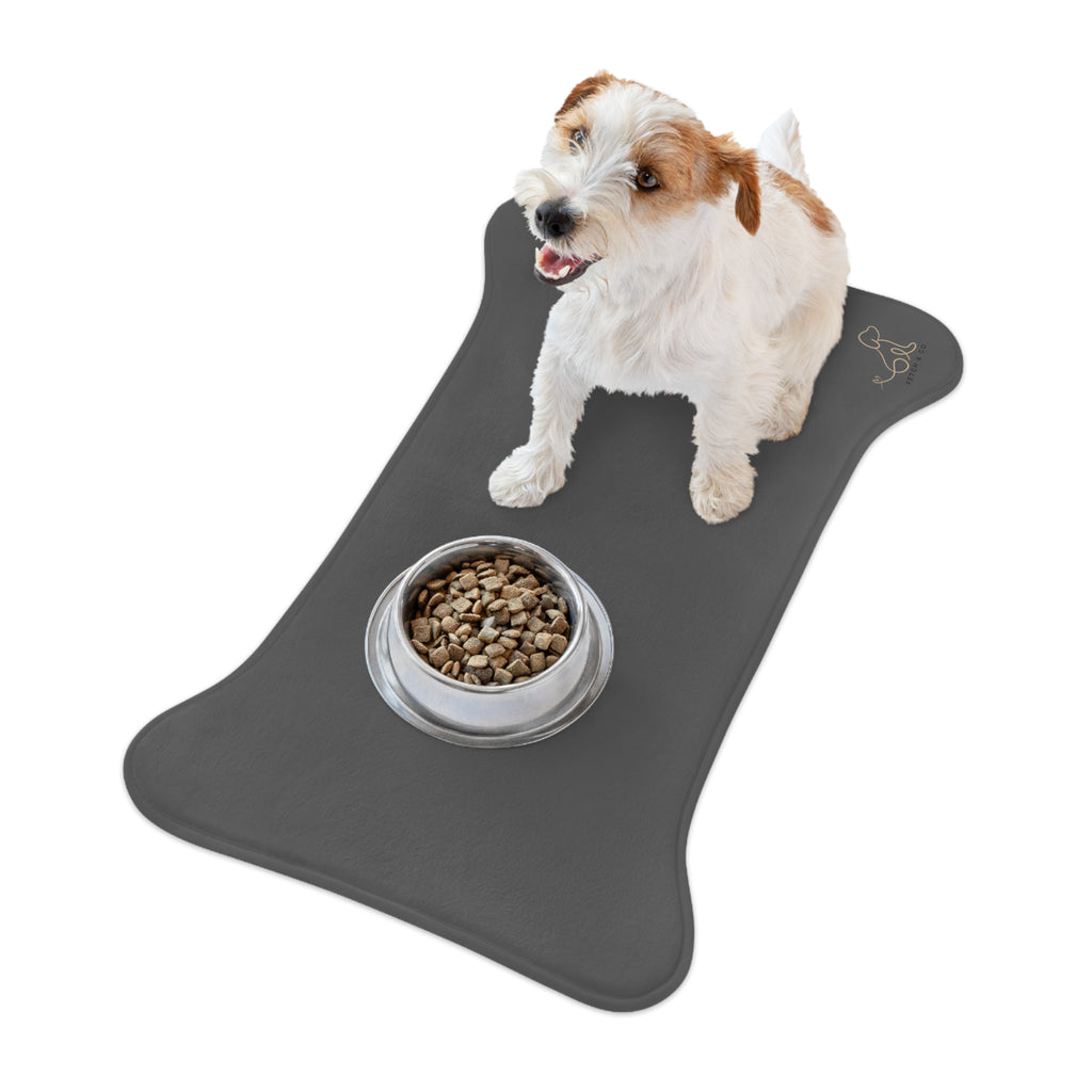 Gray Bone Pet Feeding Mats