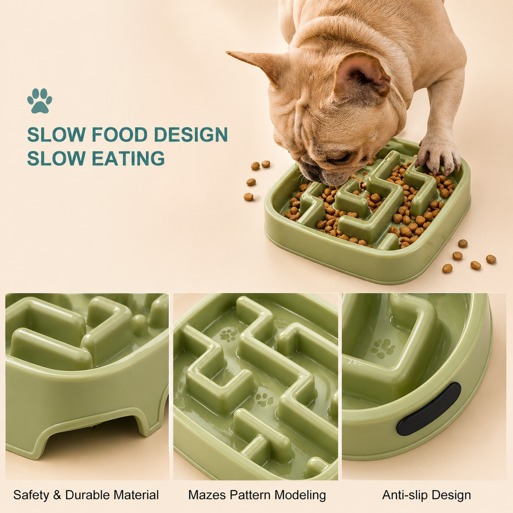 Slow Feeder Dog Bowl – Non-Slip Anti-Gulping for Small, Medium & Large Dogs