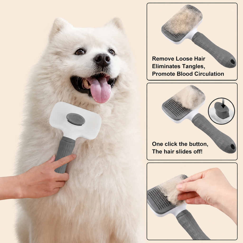 Self-Cleaning Pet Grooming Brush