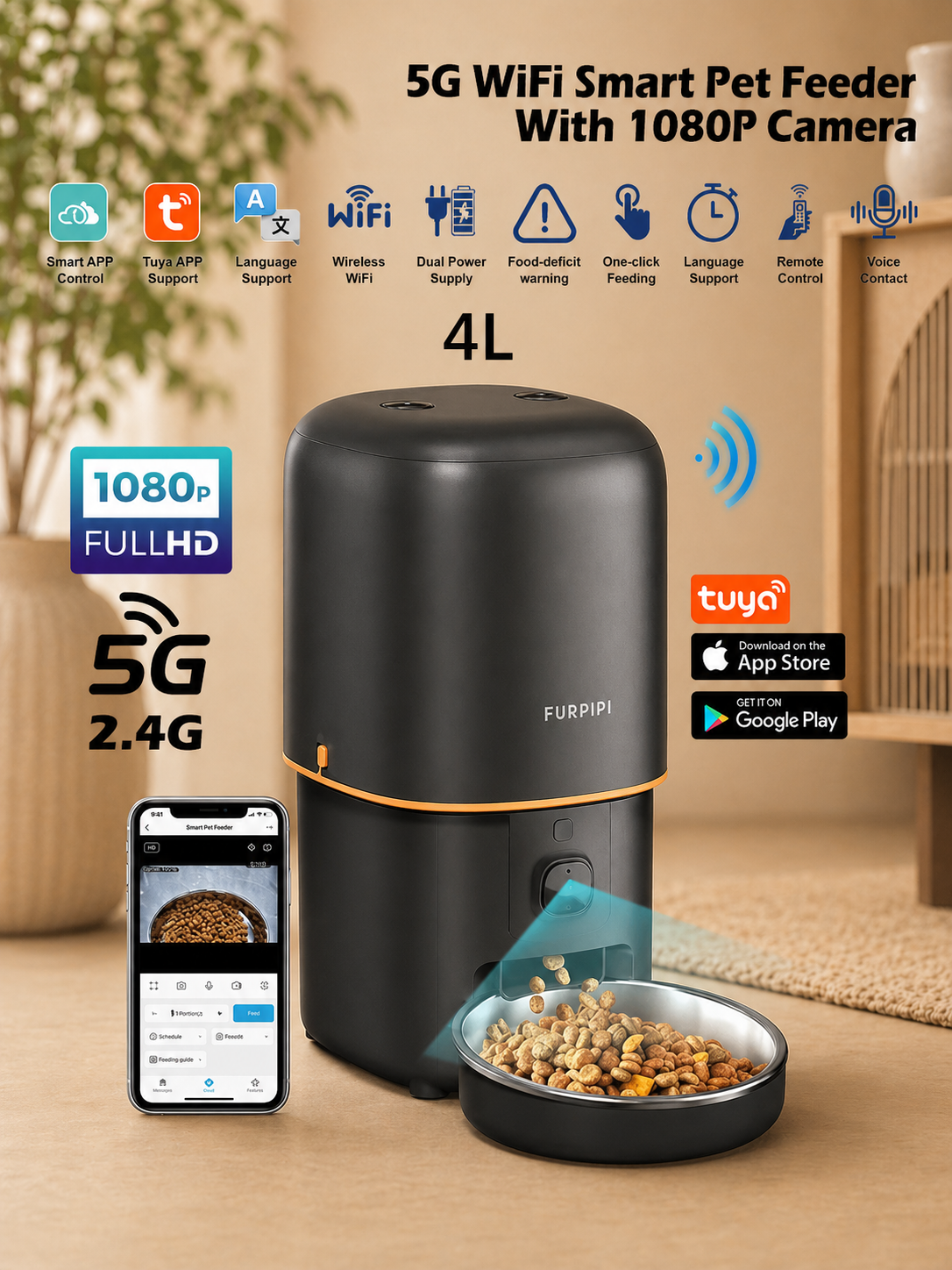 Smart Automatic Pet Feeder with Camera