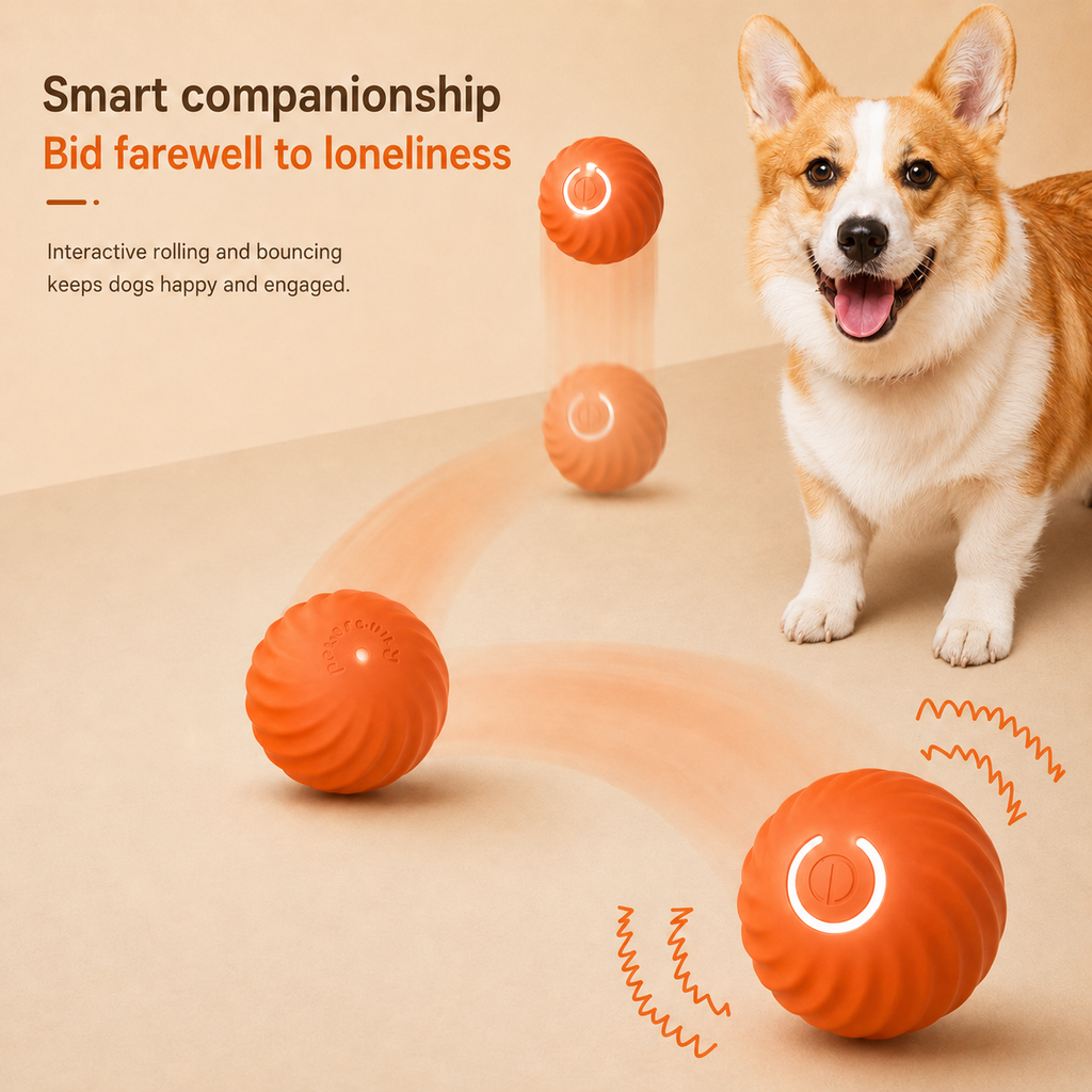 Interactive Automatic Moving Dog Ball Toy