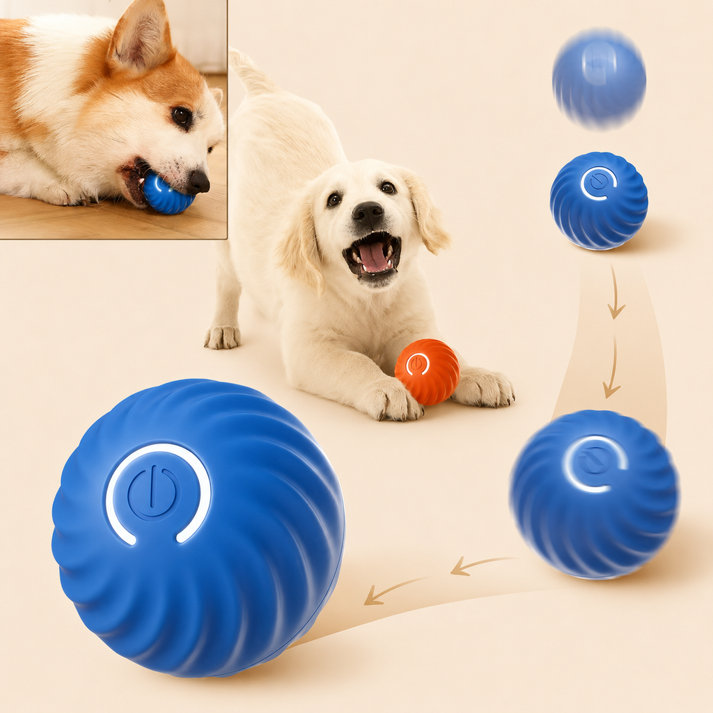 Interactive Automatic Moving Dog Ball Toy