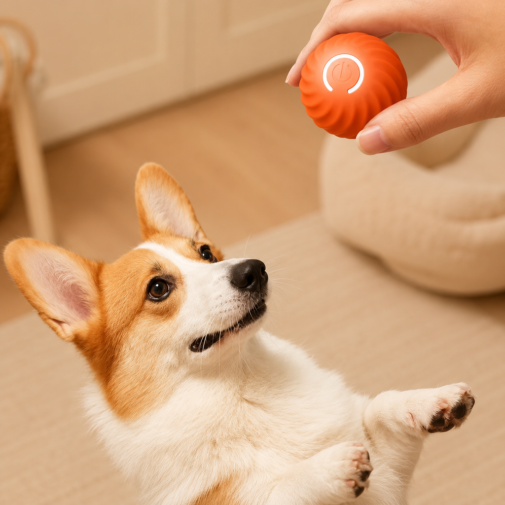 Interactive Automatic Moving Dog Ball Toy