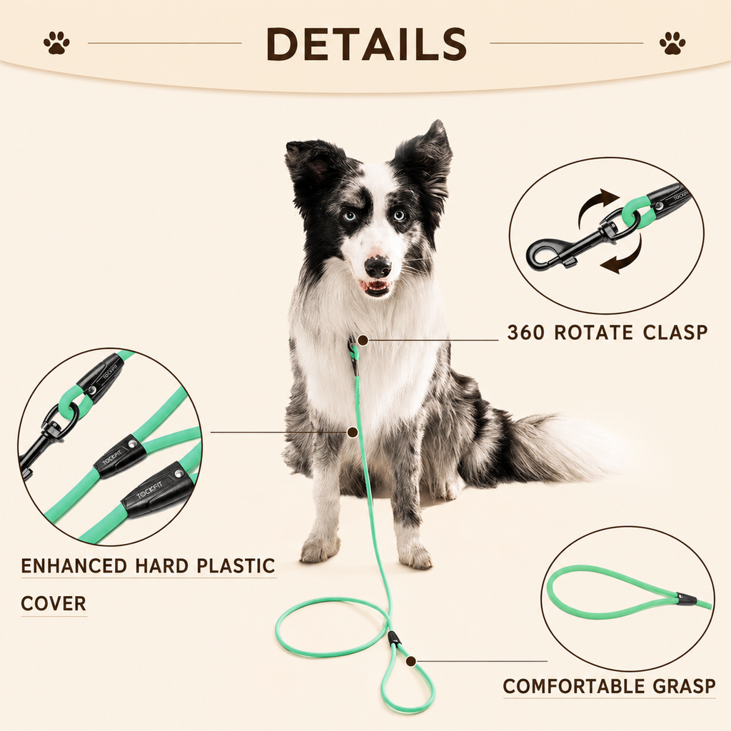 Waterproof Long Dog Training Leash — PVC Recall Lead, 5–30 ft