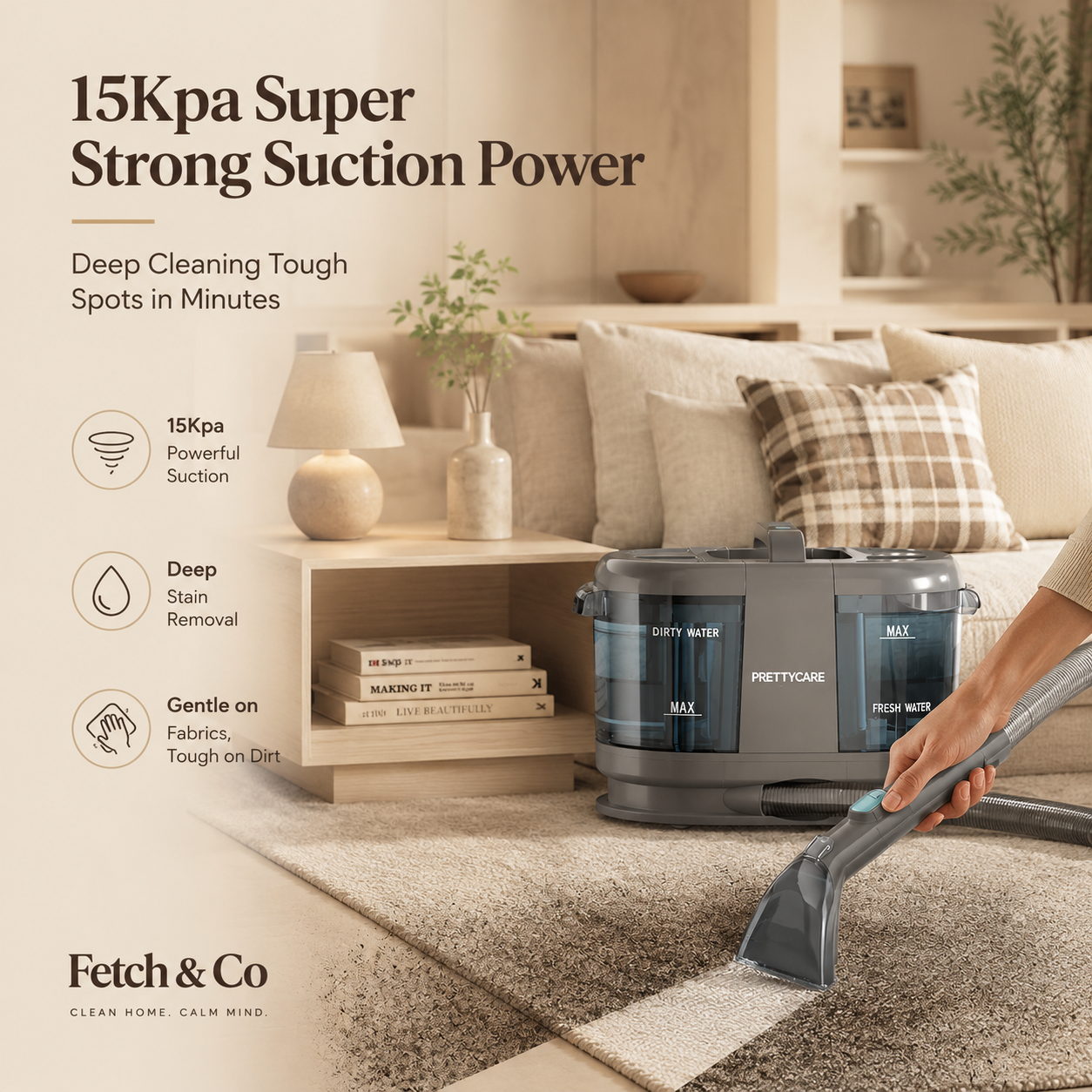 Cordless Spray Vacuum for Carpet & Upholstery