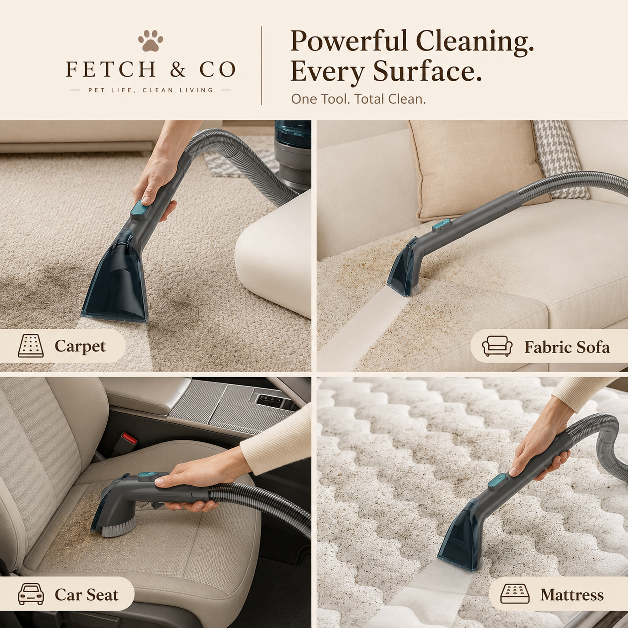 Cordless Spray Vacuum for Carpet & Upholstery