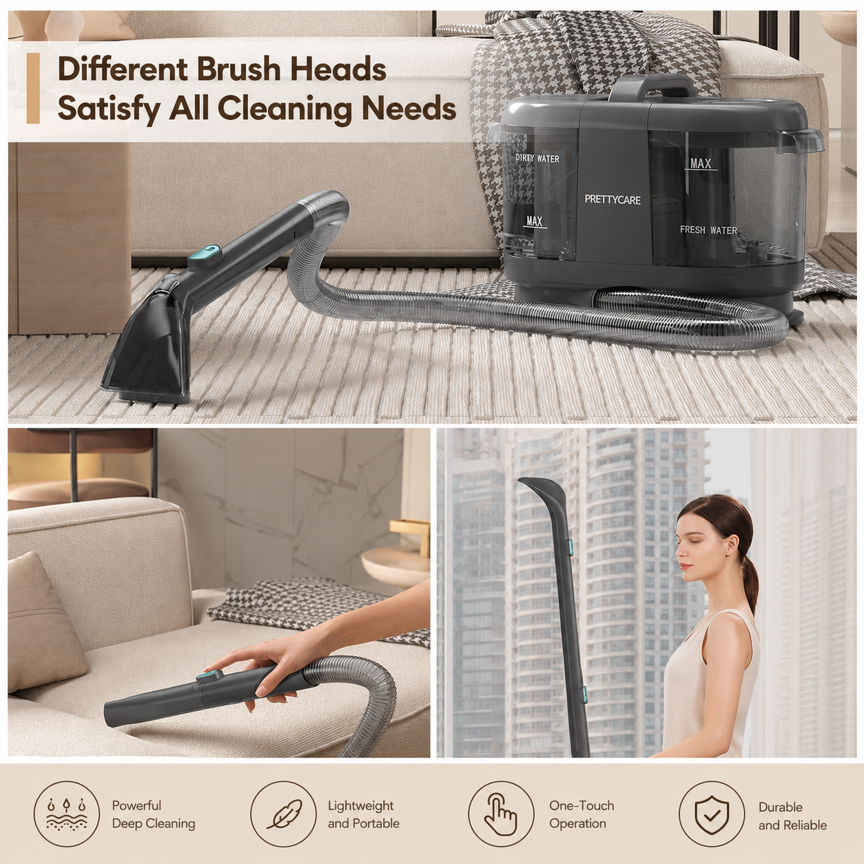 Cordless Spray Vacuum for Carpet & Upholstery