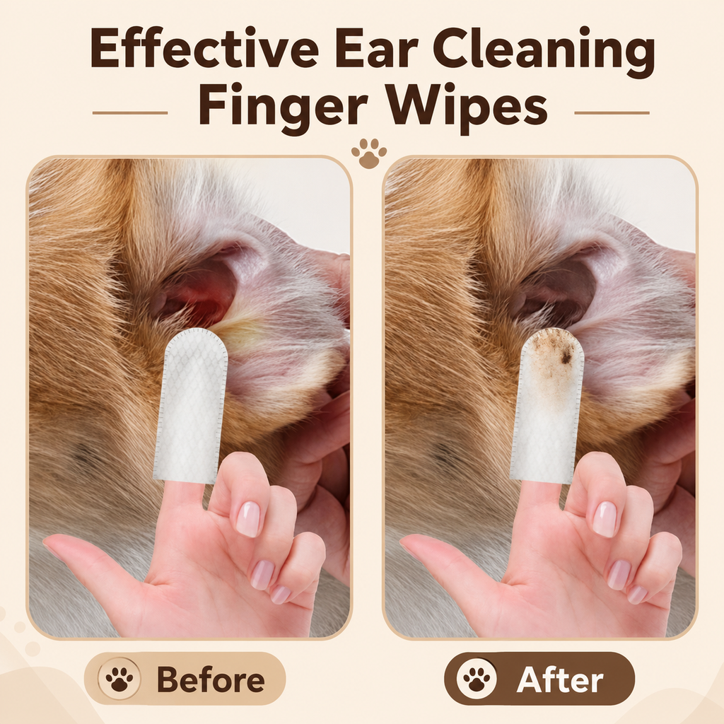 Dog & Cat Ear Cleaning Finger Wipes — 50 Count