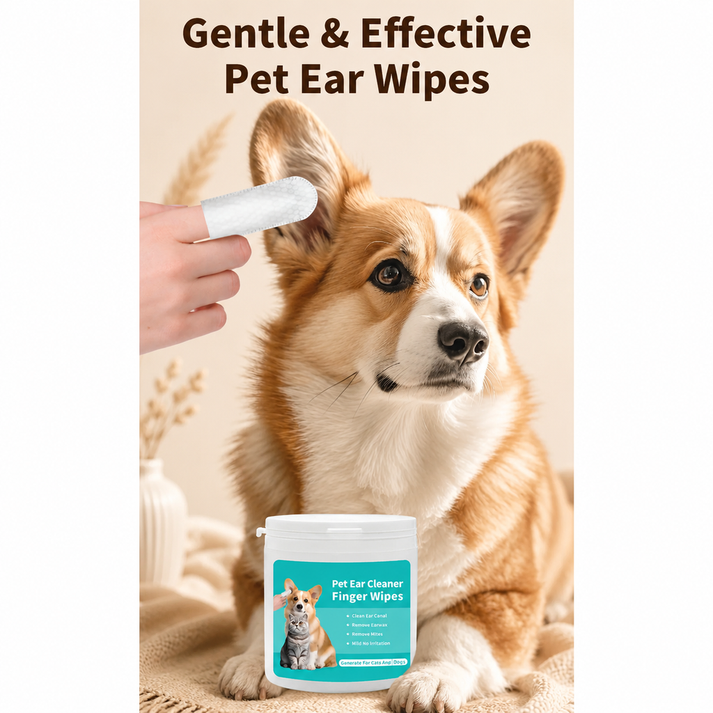 Dog & Cat Ear Cleaning Finger Wipes — 50 Count