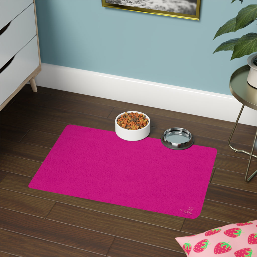 Pink Dog Bowl Mat