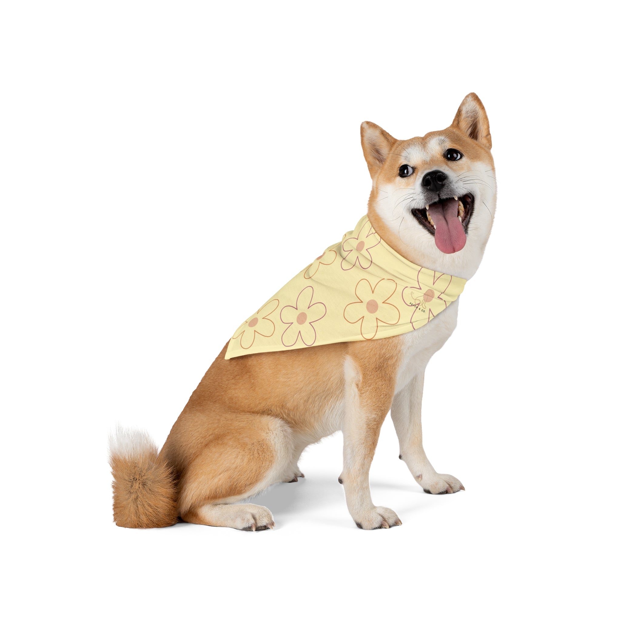 Yellow Floral Pet Bandana