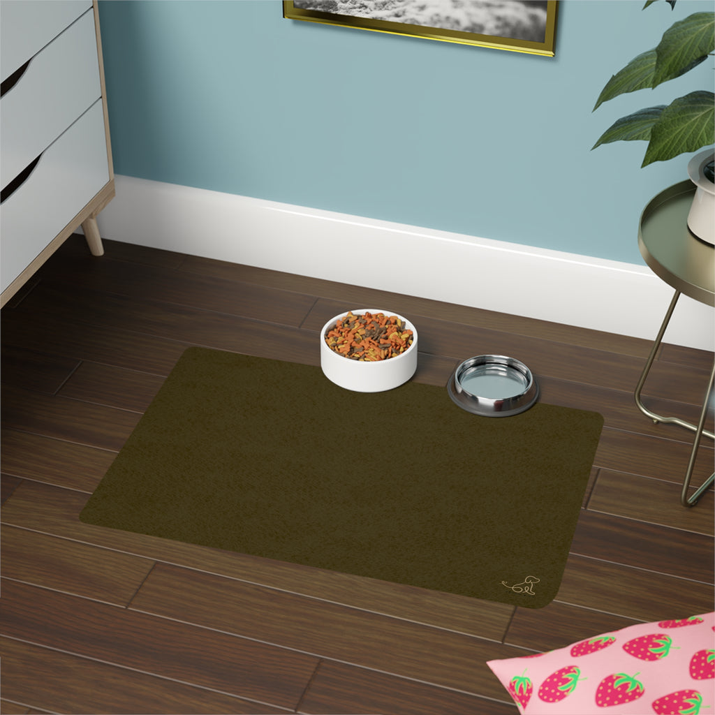 Army Green Dog Bowl Mat