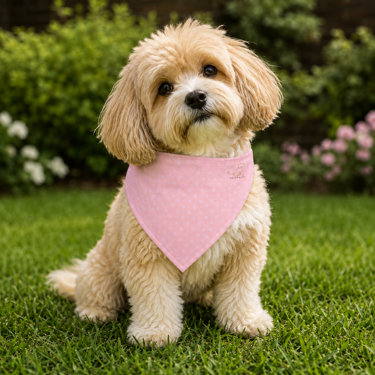 Pink Polka Dot Pet Bandana