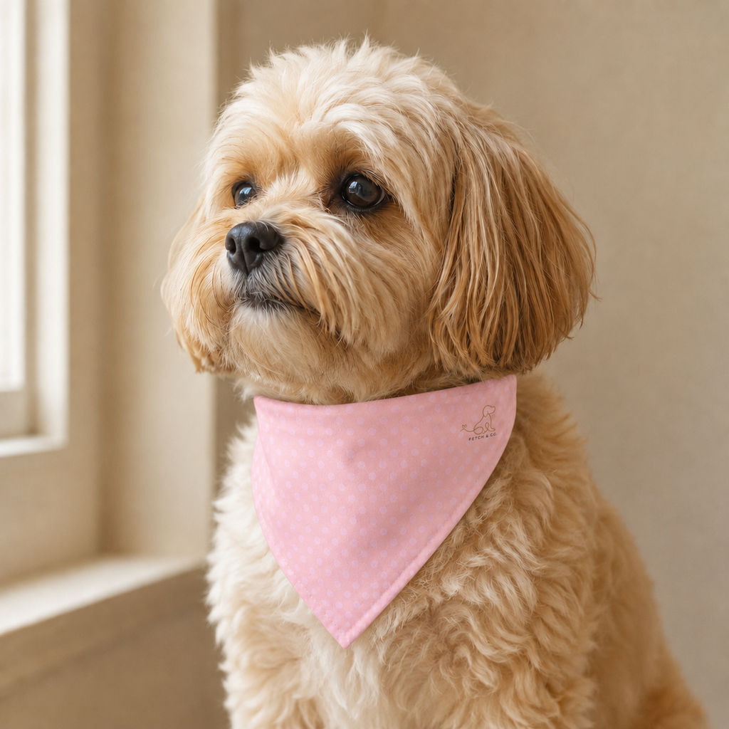 Pink Polka Dot Pet Bandana