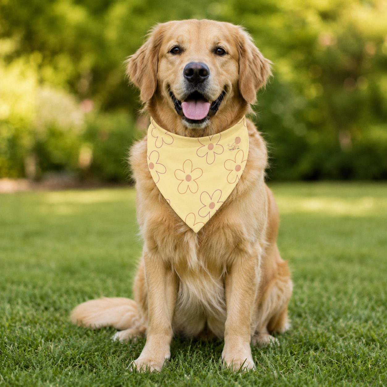 Yellow Floral Pet Bandana
