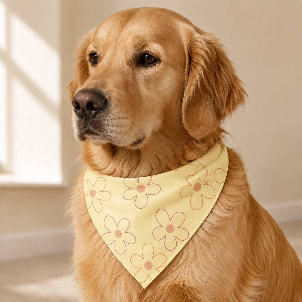 Yellow Floral Pet Bandana