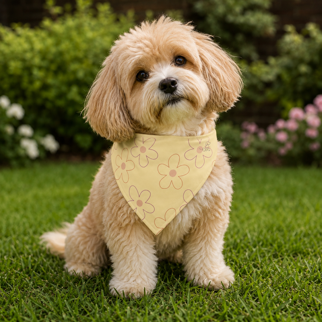 Yellow Floral Pet Bandana