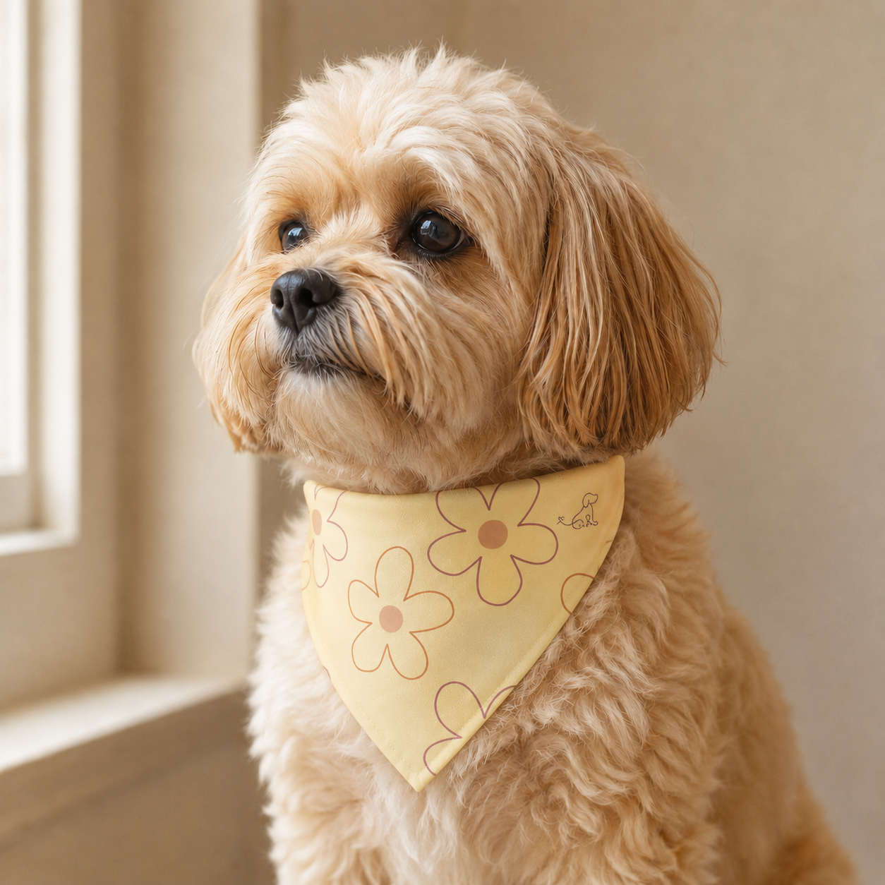 Yellow Floral Pet Bandana