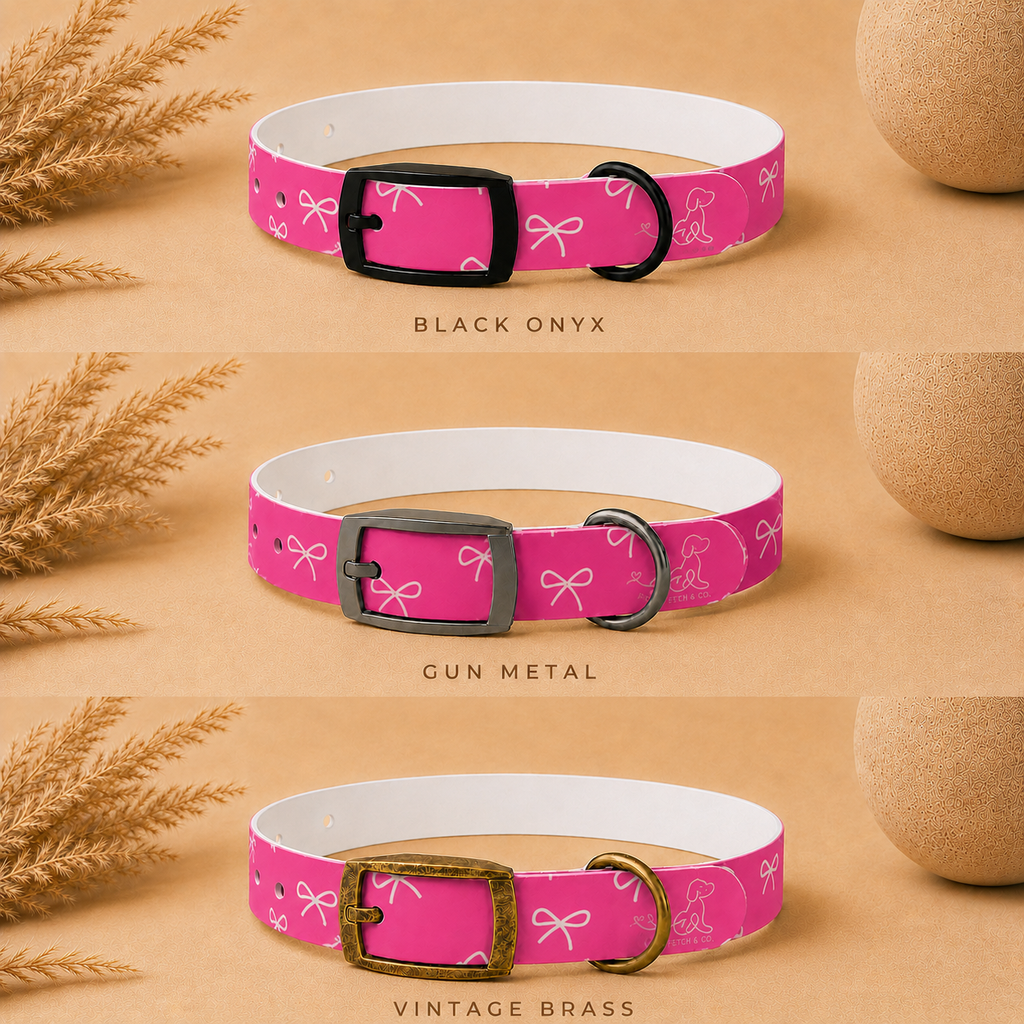 Pink Ribbon Dog Collar