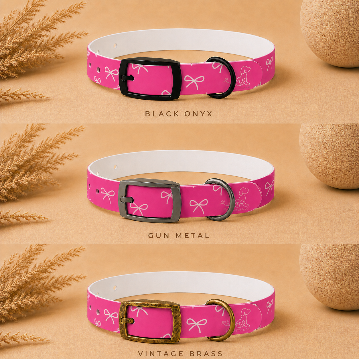 Pink Ribbon Dog Collar