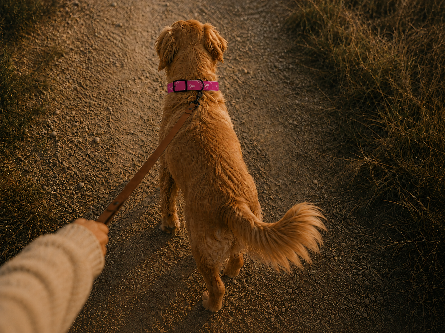 Pink Ribbon Dog Collar