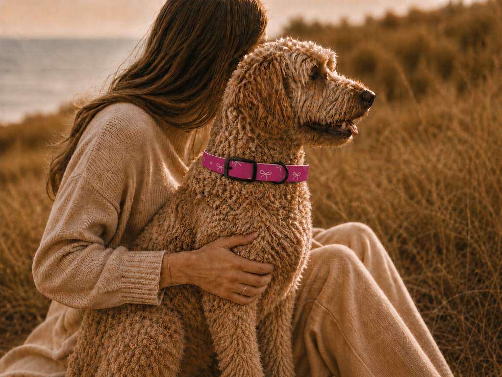 Pink Ribbon Dog Collar